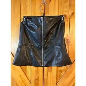 Banana Republic Womens Black Faux Leather Zipper Strapless Top Size 4 (5080)